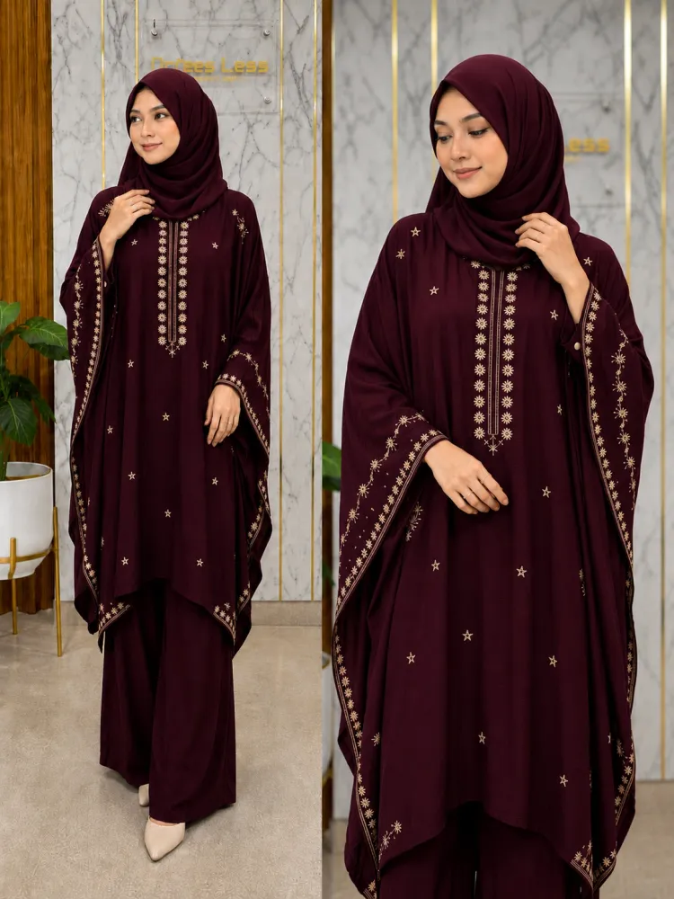Our latest Kaftan Co-Ord Set- Vs -02 - Maroon