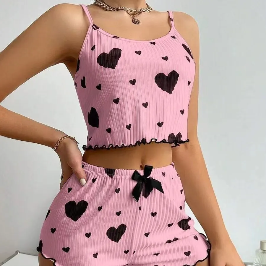 Women's Two-Piece Short Sleepwear & Loungewear Set - Shopemart