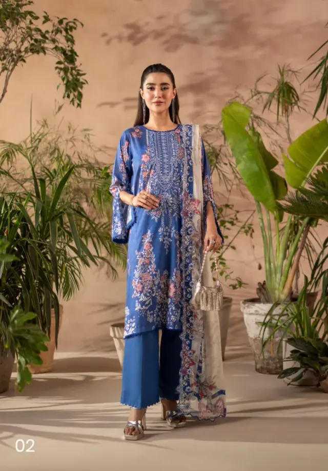 GullJee Rang Pasand Embroidery Lawn - Shopemart 1