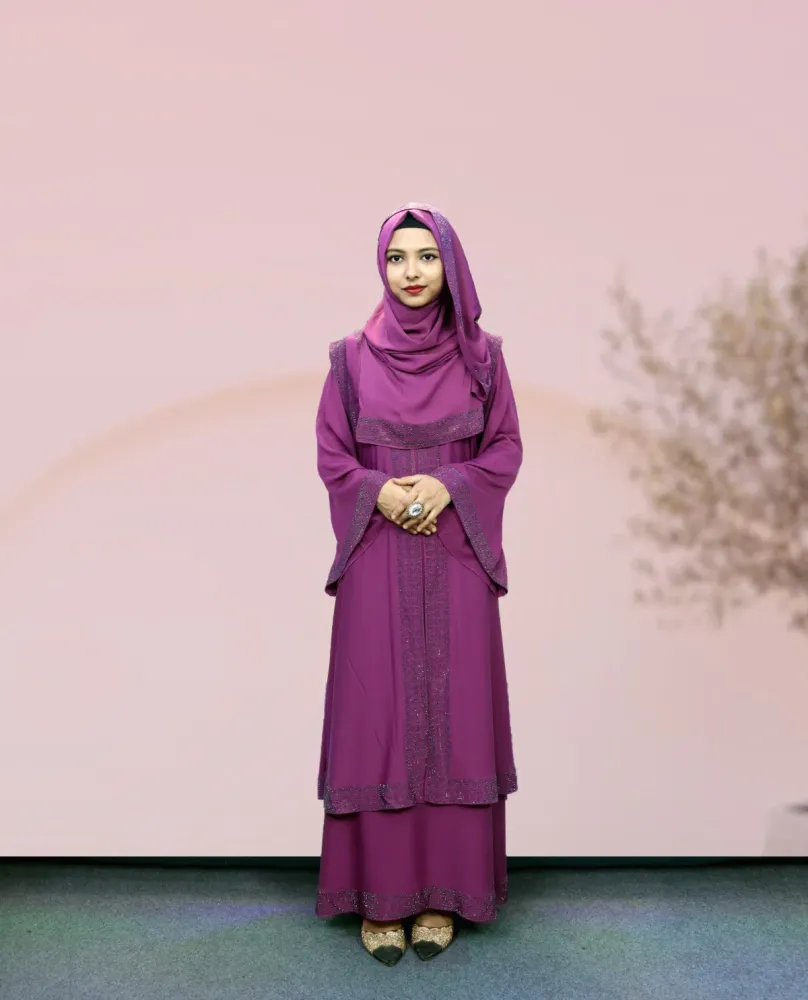 Magenta Layered Irani Abaya Borka
