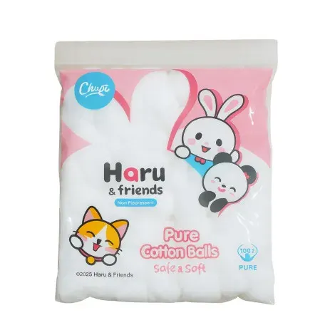 Cherie Safe & Soft Haru And Friends Pure Cotton Balls 80pcs — CHERIE beauty accessory