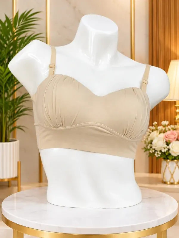Cream Premium Stepless Padded Push-Up Bra | Seamless Comfort & Elegant Support
