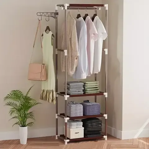 Stainless Steel Square Clothing Rack - Bronze