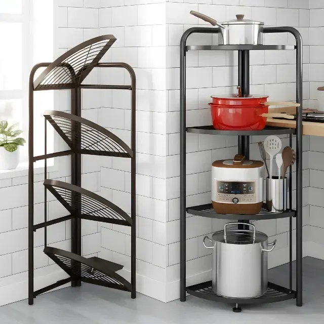 4 Tier Steel Triangular Corner Stand