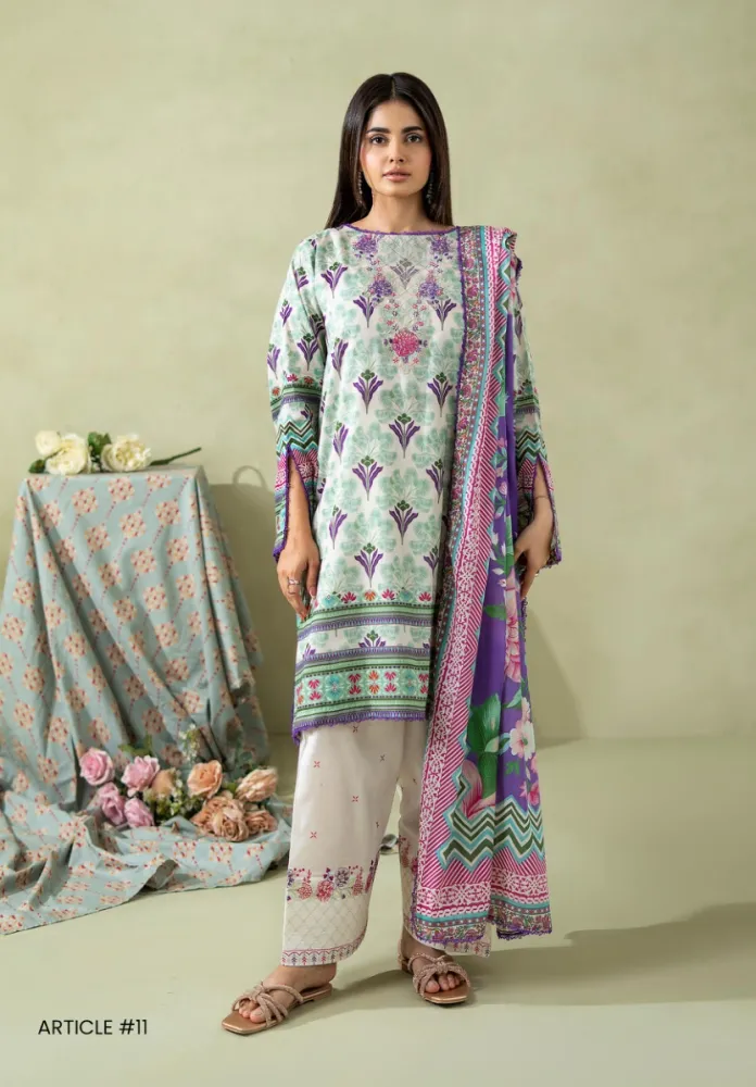 Pakistani Lawn Suit three piece collection - Shopemart 1