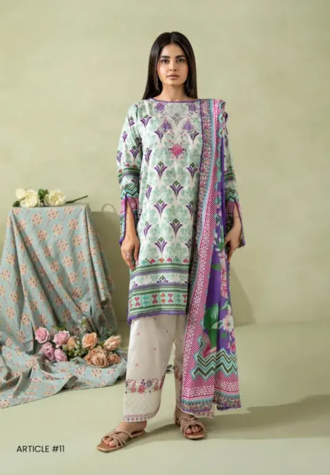 Pakistani Lawn Suit three piece collection - Shopemart 1