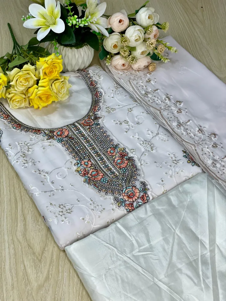 Premium Embroidered Soft Georgette 4-Piece For Women - Shopemart 1