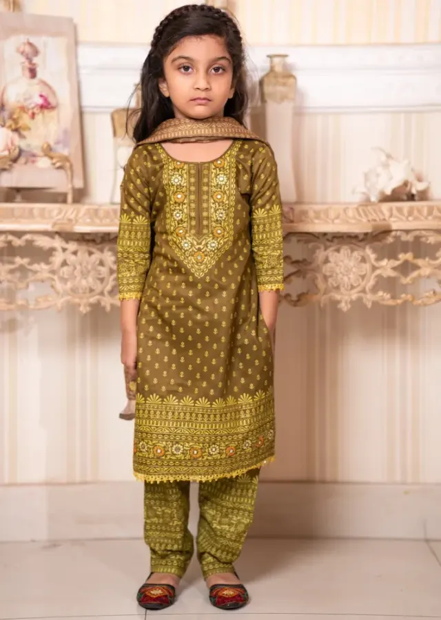 Baby Girl 3-Piece Salwar Kameez Set with Dupatta - Shopemart