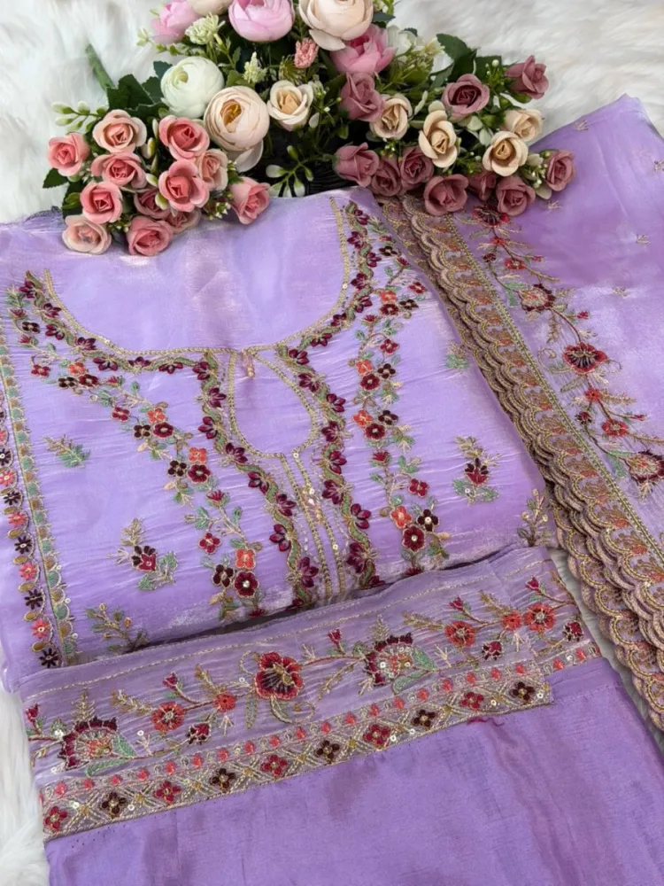 Premium Embroidered Jimmy Chu Georgette 4-Piece Set for Women - Shopemart 1