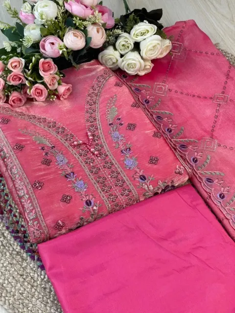 Premium Embroidered Jimmy Chu Georgette 4-Piece Set for Women - Shopemart 1