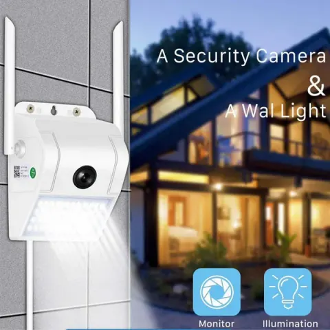 True view Day and Night Vision Wall Lamp Security Camera