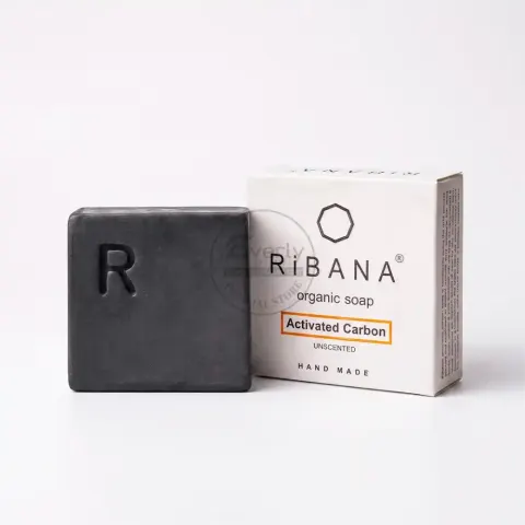 RiBANA Activated Carbon Deep Pore Cleansing Soap for Oily & Acne-Prone Skin - 95gm — Ribana