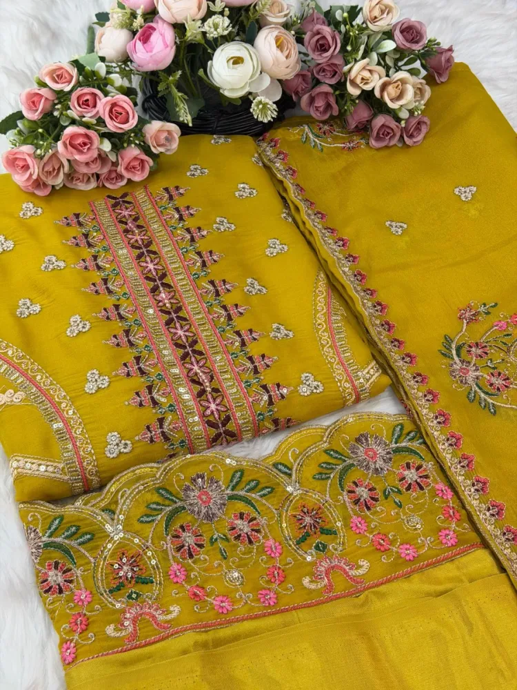 Premium Embroidered Star Georgette 4-Piece For Women - Shopemart 1