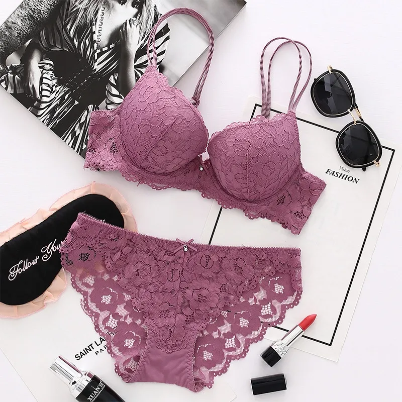New NS Set – Elegant Floral Lace Bra & Panty Set for Women - Shopemart 1