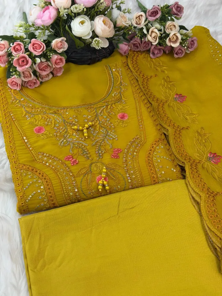 Premium Embroidered Star Georgette 4-Piece For Women - Shopemart 1