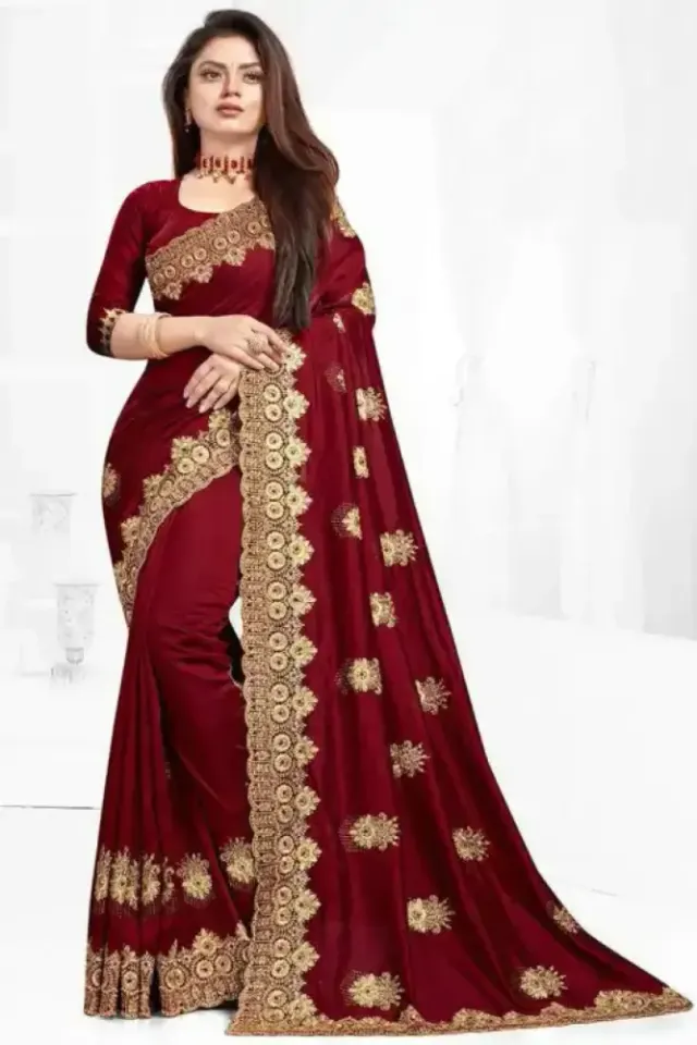 Georgette Embroidered Saree for Women S-3054 mr