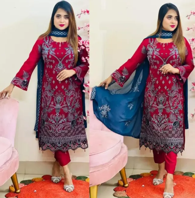 Georgette Semi Stitched Salwar Suit - Shopemart 1