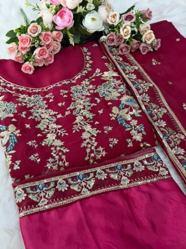 Premium Embroidered Star Georgette 4-Piece For Women - Shopemart 1
