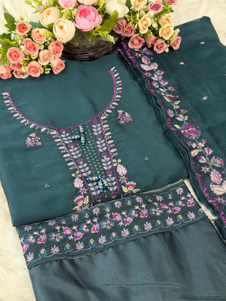 Premium Embroidered Star Georgette 4-Piece For Women - Shopemart 1