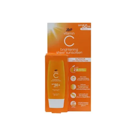 Boots Vitamin C Brightening Sheer Sunscreen SPF50 30ml — BOOTS sunscreen