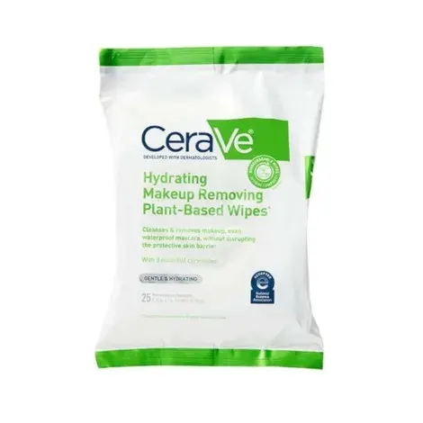Cerave Hydrating Makeup Removing Plant-Based Face Wipes 25Pcs — CERAVE makeup product