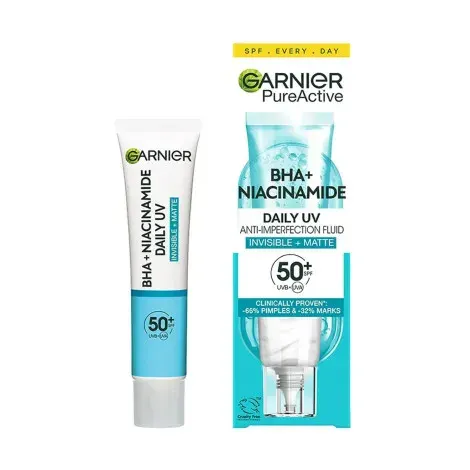 Garnier PureActive BHA+ Niacinamide Daily UV SPF50+ Anti Blemish Fluid 40ml — GARNIER sunscreen