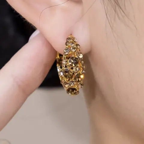 Golden Zircon Victorian Earrings-10127
