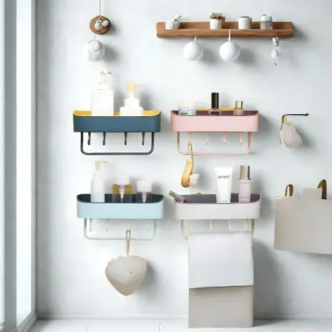 Bathroom Corner Shelf with Hook