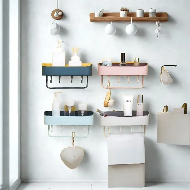 Bathroom Corner Shelf with Hook