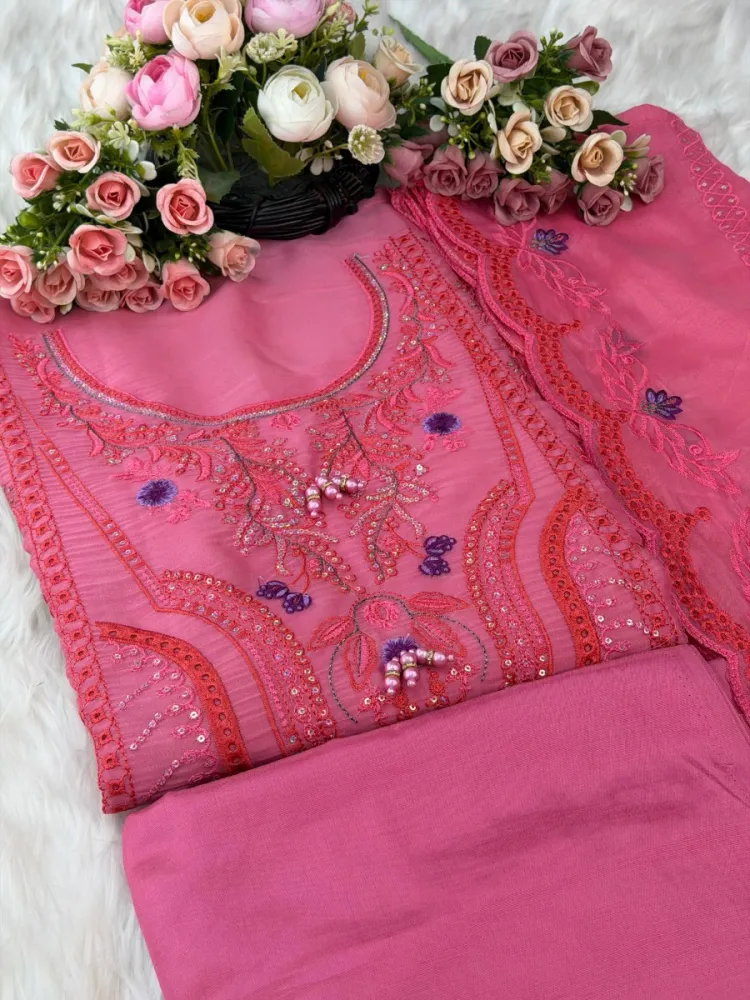 Premium Embroidered Star Georgette 4-Piece For Women - Shopemart 1