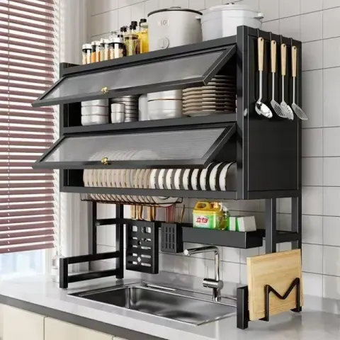 Modern Dual Layer Kitchen Sink Storage Rack
