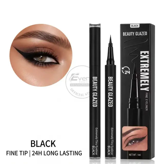 Beauty Glazed Extremely Tiny Pen Eyeliner Black - Waterproof Ultra Fine Quick Dry 1g — Beauty Glazed