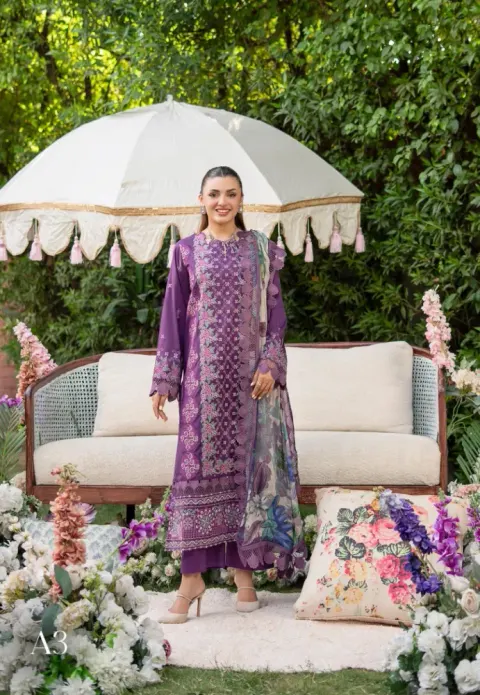 Gulljee Royal Legacy Embroidered Digital Printed Lawn - Shopemart 1