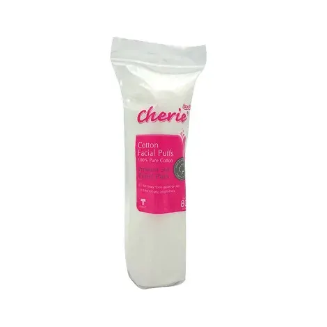 Cherie 100% Pure Cotton Facial Puffs Premium Soft Purest Pads 80pcs — CHERIE beauty accessory
