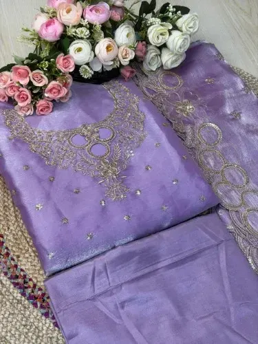 Premium Embroidered Jimmy Chu Georgette 4-Piece Set for Women - Shopemart 1