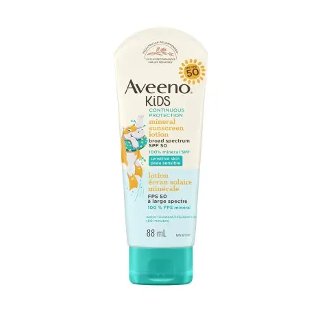 Aveeno Kids Continuous Protection Mineral Sunscreen Lotion SPF 50 88ml — AVEENO sunscreen