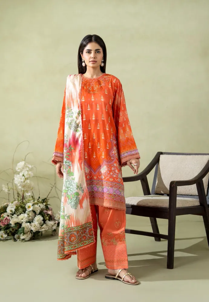Pakistani Lawn Suit three piece collection - Shopemart 1