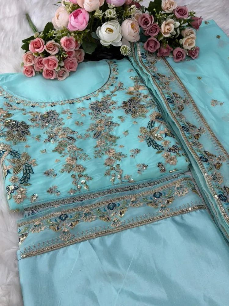 Premium Embroidered Star Georgette 4-Piece For Women - Shopemart 1