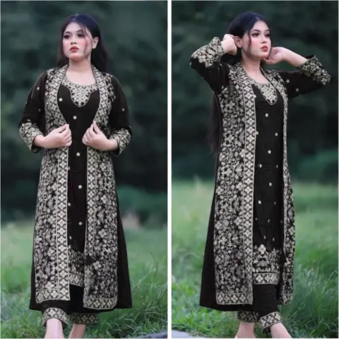 Georgette Semi Stitched Salwar Suit AR-461 Bk