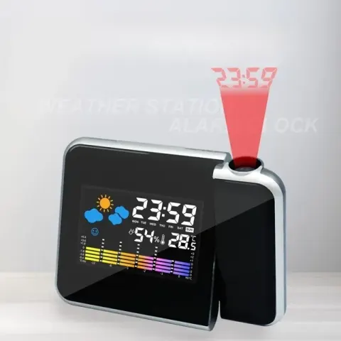 Desktop Clock with Time Projector Weather Station