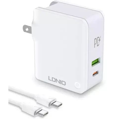 Wall Charger LDNIO A4403C USB, USB-C 20W + Lightning Cable — LDNIO