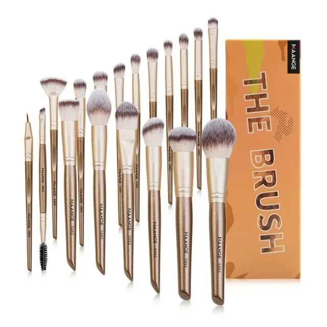 MAANGE The Brush 18pcs Professional Makeup Brush Set - Rose Gold — Maange