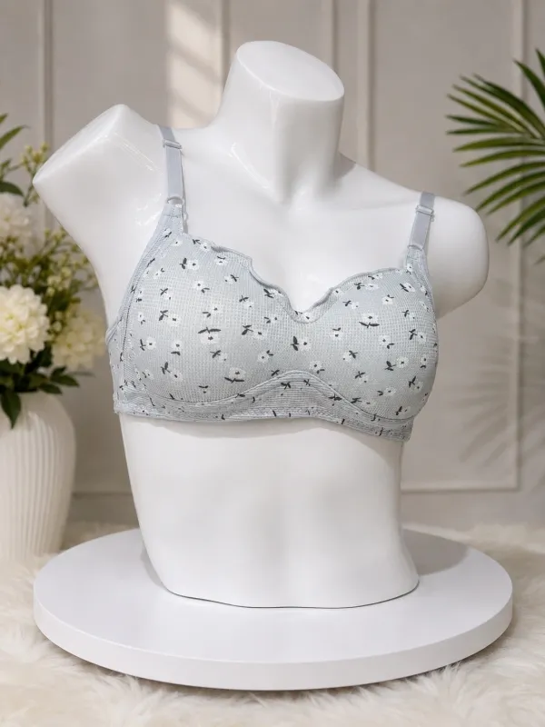 Premium Floral Wireless Padded Bra | Soft Comfort Everyday Bra - Shopemart 1