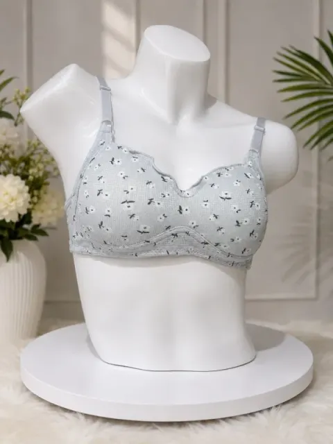 Premium Floral Wireless Padded Bra | Soft Comfort Everyday Bra - Shopemart 1
