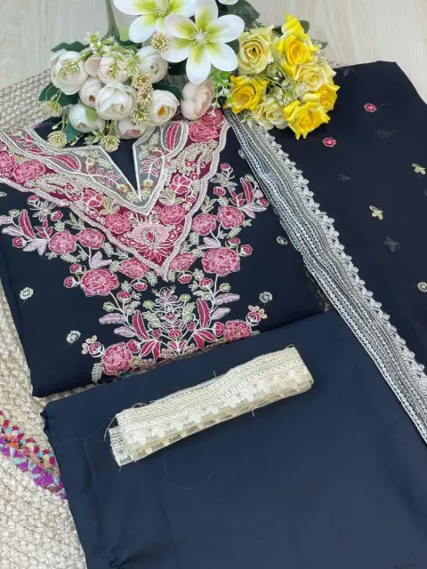 Premium Embroidered Soft Georgette 4-Piece For Women - Shopemart 1