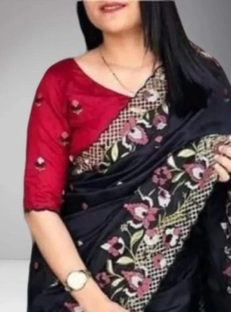 Luxury Designer Saree with Embroidery & Multi-Thread Work s-4079 BK