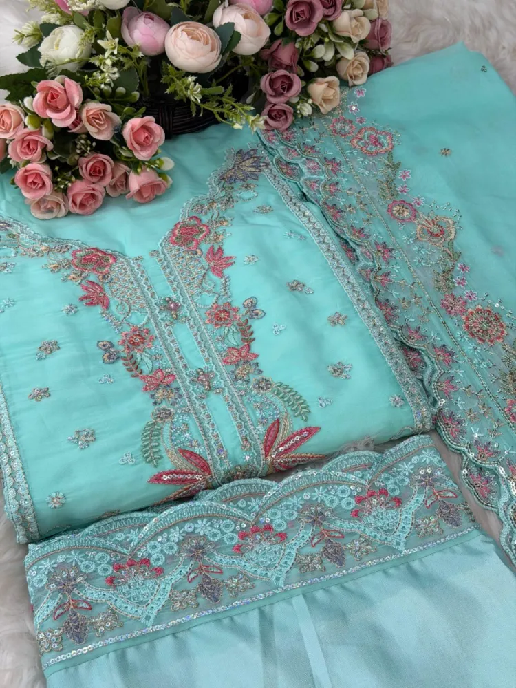 Premium Embroidered Star Georgette 4-Piece For Women - Shopemart 1