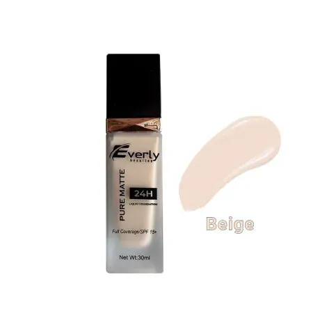 Everly Pure Matte Full Coverage Liquid Foundation 24H SPF15 - Beige — EVERLY sunscreen