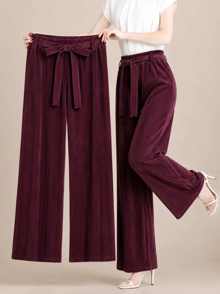 Pleated Georgette High Waist Wide Leg Palazzo Pants for Women - Shopemart 1