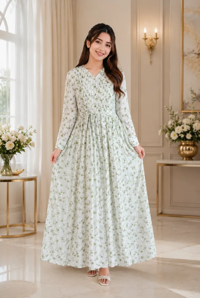 Elegant Bloom Popcorn 1 Piece Gown - Shopemart 1